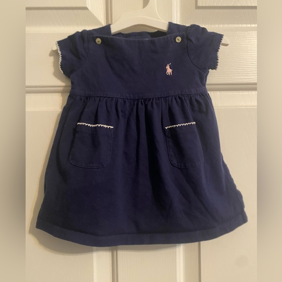 Girls’ Ralph Lauren dress size 9 months-navy - Picture 1 of 9